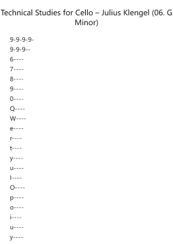 Technical Studies for Cello, Op. 32: No. 6 in G Minor