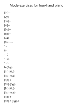 Mode exercises for four-hand piano