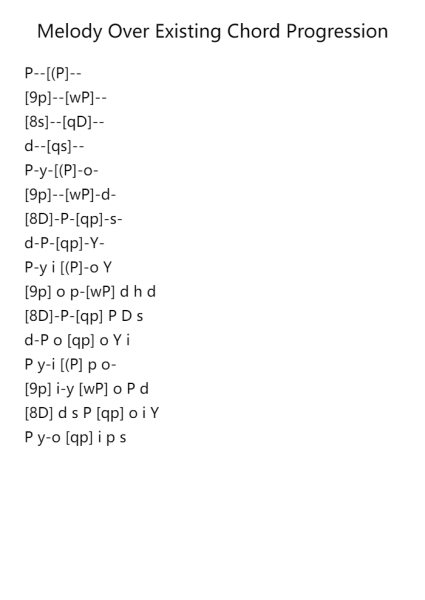 Melody Over Existing Chord Progression