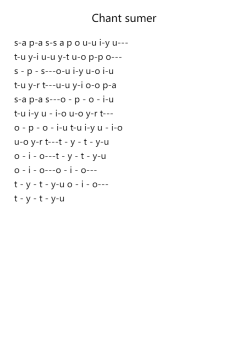 Chant sumer