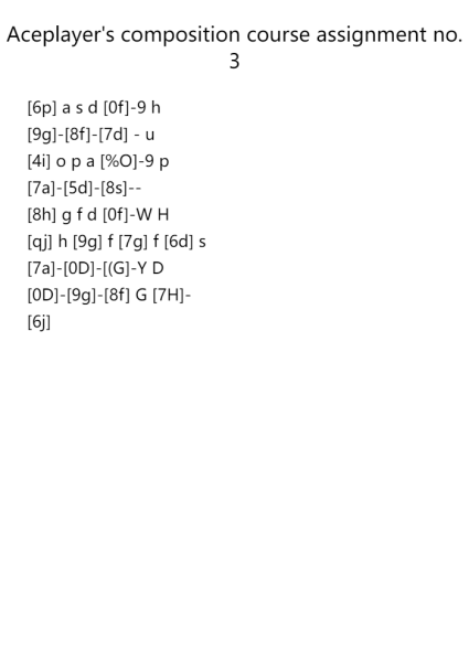 Aceplayer's composition course assignment no. 3
