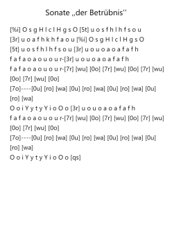 Sonate "der Betrübnis"