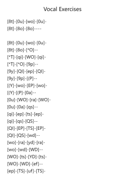 Vocal Exercises