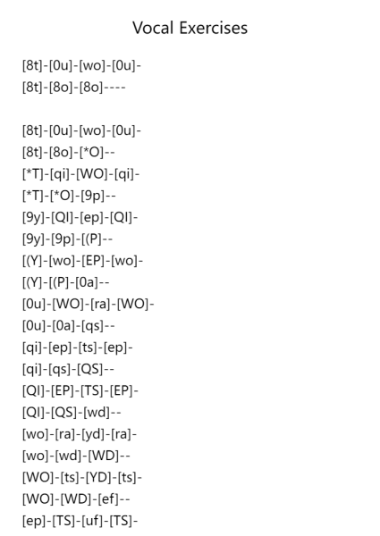 Vocal Exercises