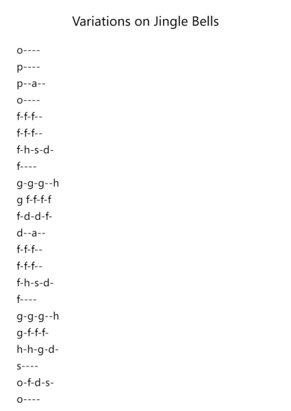 Variations on Jingle Bells