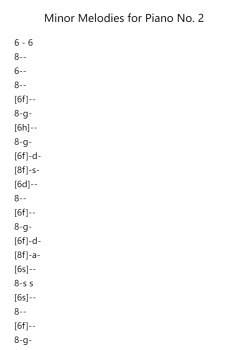 Minor Melodies for Piano No. 2