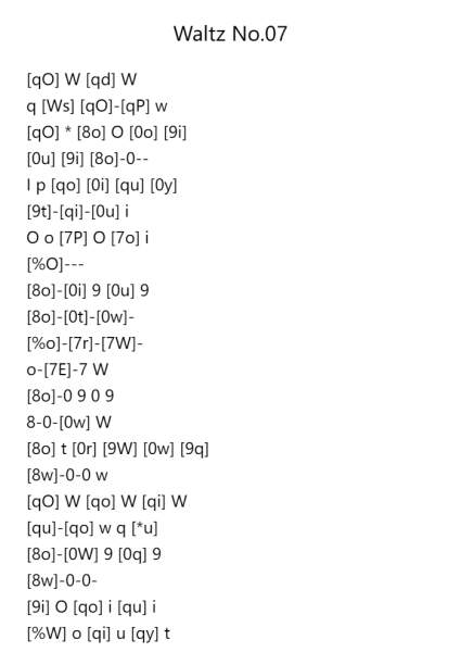 Waltz No. 07 for Piano