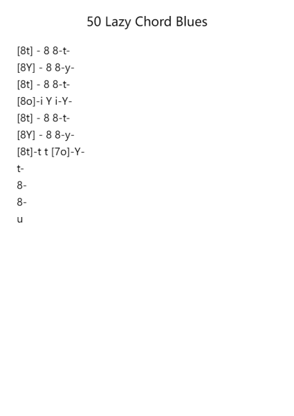50 Lazy Chord Blues