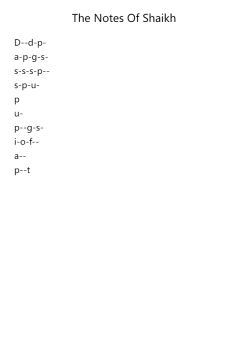 The Notes Of Shaikh