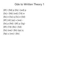 Ode to Written Theory 1