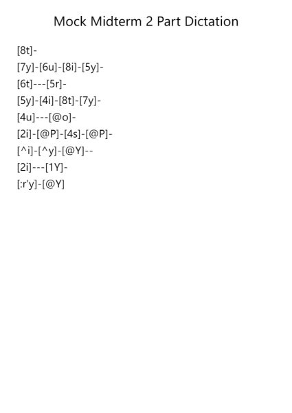 Mock Midterm 2 part dictation