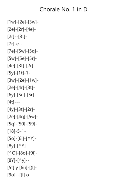 Chorale No. 1 in D