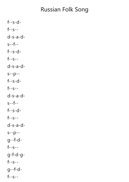 Russian Folk Song