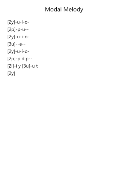 Modal Melody