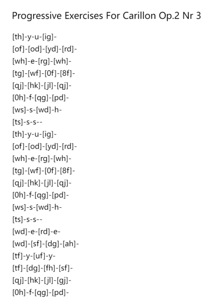 Progressive Exercises for Carillon, Op. 2, No. 3