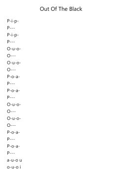 Out Of The Black, Op. 19