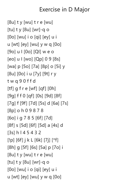Exercise in D Major