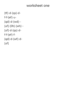 worksheet one