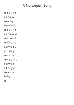 A Norwegian Song