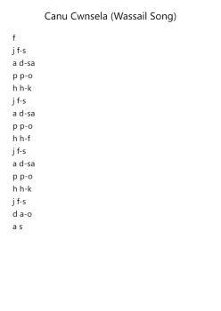Canu Cwnsela (Wassail Song)