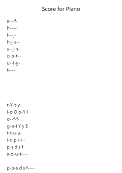Score for Piano