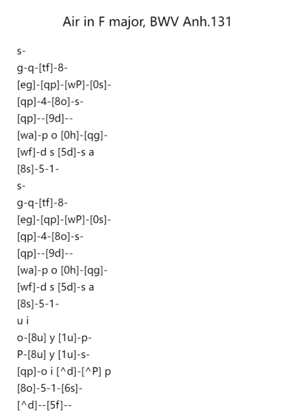 Air in F Major, BWV Anh. 131