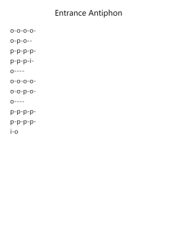 Entrance Antiphon