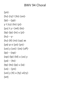 BWV 94 Choral