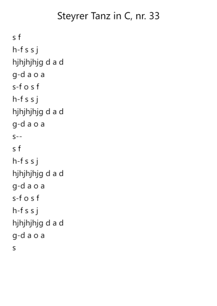 Steyrer Tanz in C, nr. 33