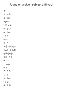Fugue on a Given Subject a 3 Voci
