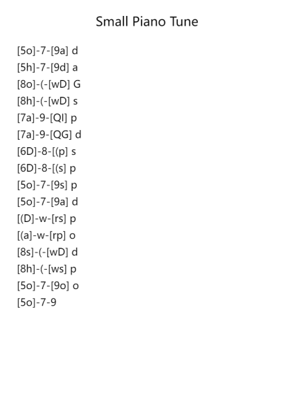 Small Piano Tune in G Mixolydian flat 6 sharp 7