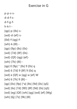 Exercise in G