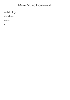 More Music Homework