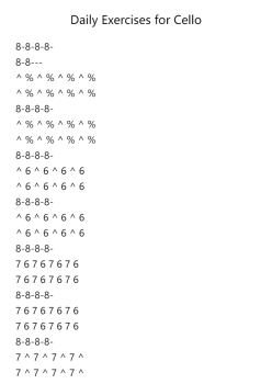 Daily Exercises for Cello - 1. Trilles 01st Position G string - 8th note