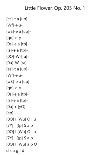Little Flower, Op. 205 No. 1