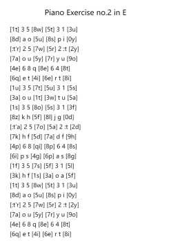 Piano Exercise No. 2 in E