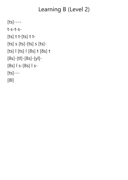Learning B (Level 2)