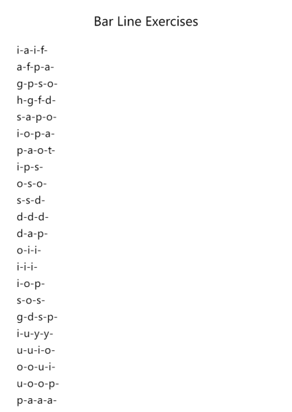 Bar Line Exercises