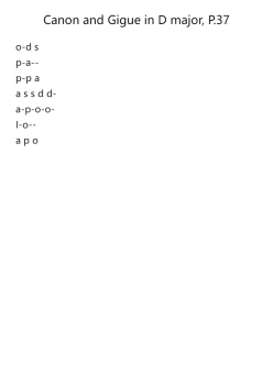 Canon and Gigue in D Major, P. 37
