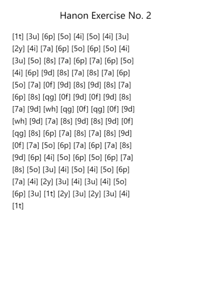 Hanon Exercise No. 2 (simplified)