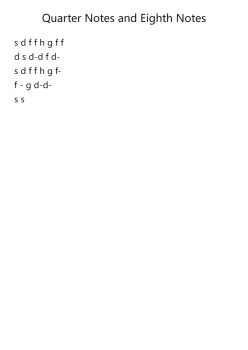 Quarter Notes and Eighth Notes