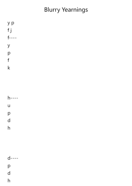 Blurry Yearnings