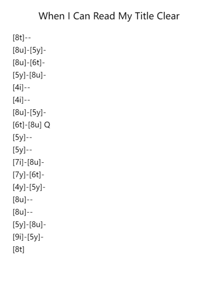 When I Can Read My Title Clear