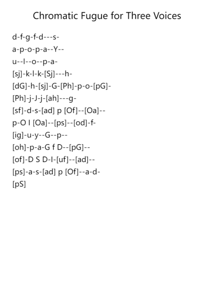 Chromatic Fugue for Three Voices