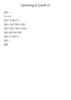 Learning A (Level 2)