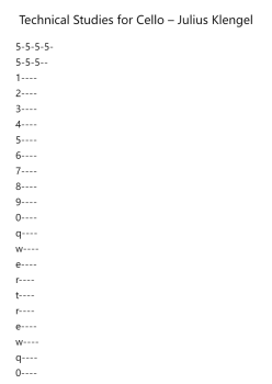 Technical Studies for Cello - F Major