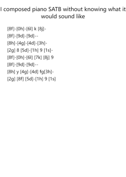 I composed piano SATB without knowing what it would sound like