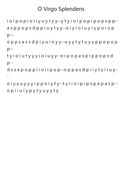 O Virgo Splendens