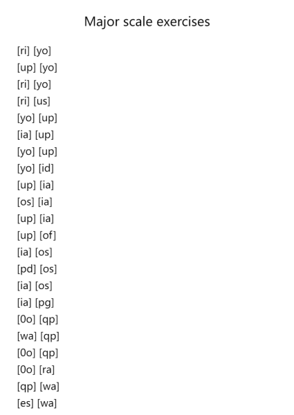 Major Scale Exercises