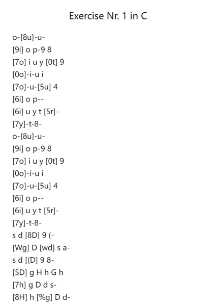 Exercise Nr. 1 in C
